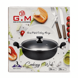 Non-Stick Wok / Karahi – G.M Cookware, box , the metal times store